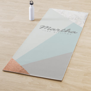 Marmor, Rose Gold, graue und blaue Yoga-Matte Yogamatte