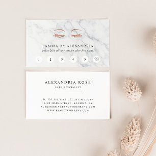 Marmor & Rose Gold Lashes & braun Treuekarte