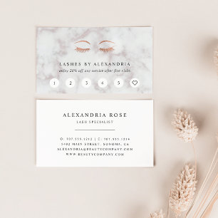 Marmor & Rose Gold Lashes & braun Treuekarte