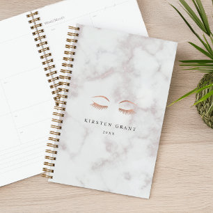Marmor & Rose Gold Lashes & Brows Beauty Logo Planer