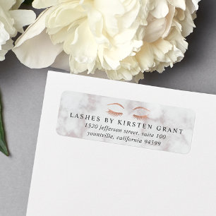 Marmor & Rose Gold Lashes & Brows Rücksendeadresse