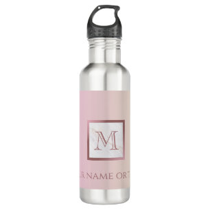 Marmor Rose Gold Monogram Pink Ombre Edelstahlflasche