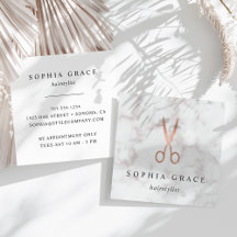 Marmor & Rose Gold Scissors Logo-Haarstylle