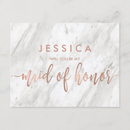 Marmor & Rose Gold werden Sie meine Trauzeugin sei Einladung