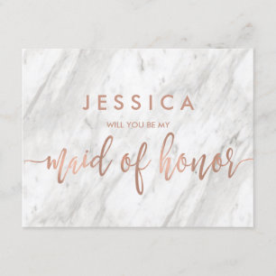 Marmor & Rose Gold werden Sie meine Trauzeugin sei Einladung