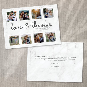 Marmor Schrift Foto Collage Liebe & Dank Dankeskarte