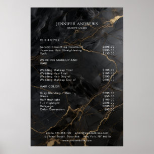 Marmor, Schwarz-Gold, Salon Poster