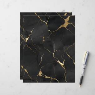 Marmor Schwarz Gold Scrapbook Papier