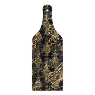 MARMOR SCHWARZ GOLD VINTAGE PADDLE SCHNEIDBRETT SCHNEIDEBRETT