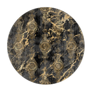 MARMOR SCHWARZ GOLD VINTAGE SCHNEIDBRETT SCHNEIDEBRETT