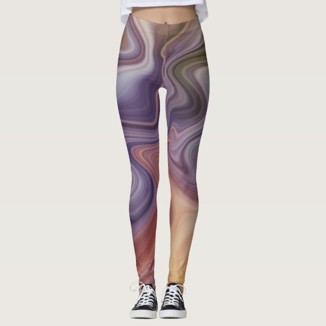 Marmor-Stil-Fluss Leggings (Vorderseite)