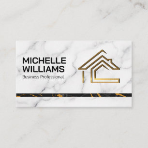 Marmor Stilvoll Luxus Gold Zuhause Logo Visitenkarte