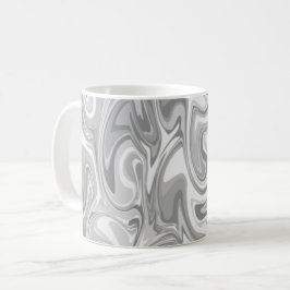 Marmor Swirl Textur - Silbertöne Kaffeetasse