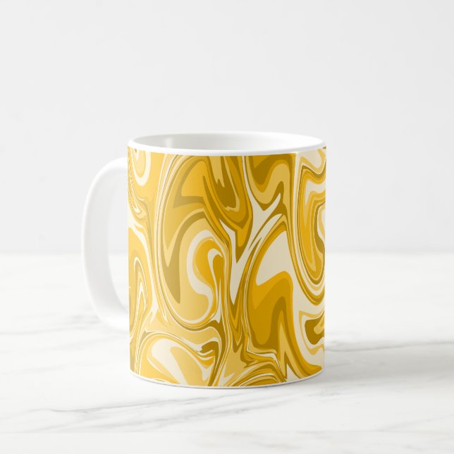 Marmor Swirt Textur - Braune Töne Kaffeetasse (Vorderseite Links)