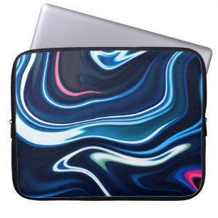 Marmor-Tinte farbenfroh. Blau Marmor-Muster Textur Laptopschutzhülle