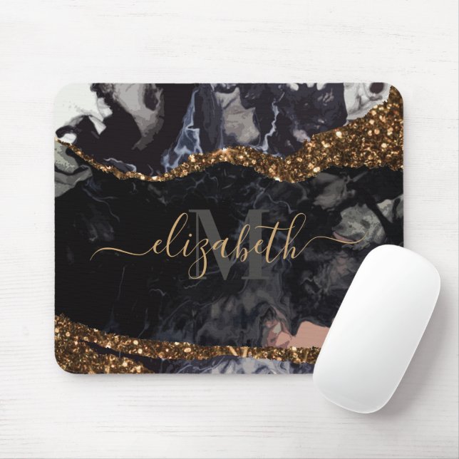 Marmor und Glitzer Abstrakt Mousepad (Mit Mouse)