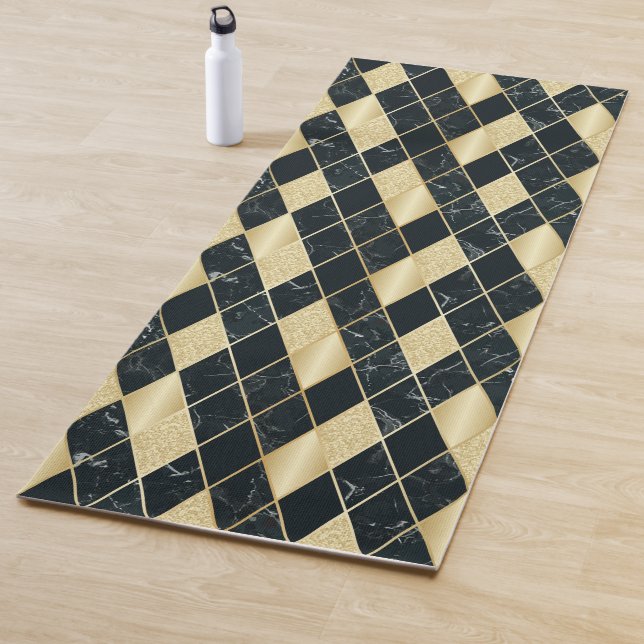 Marmor und Glitzer Art Deco Yogamatte (Beispiel)