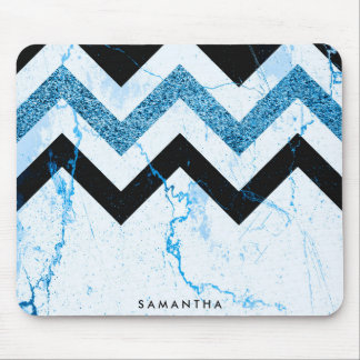 Marmor und Glitzer Zickzack Mousepad