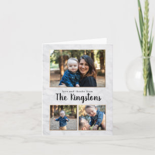 Marmor und Gold 3 Foto Collage Vielen Dank Karten