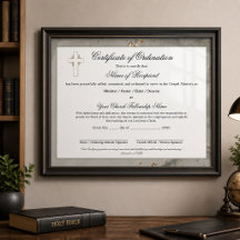 Marmor- und Gold-Ältesten-Urkunde der Ordination