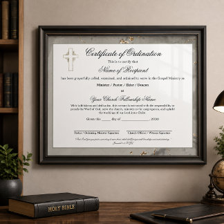 Marmor- und Gold-Ältesten-Urkunde der Ordination