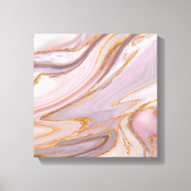 Marmor und Gold aus flüssiger Rose Leinwanddruck (Vorderseite)