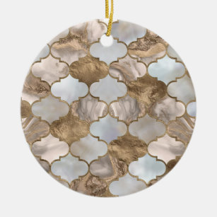 Marmor und Gold aus Marokko Keramik Ornament