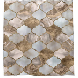Marmor und Gold Duschvorhang