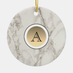 Marmor und Gold Initial Elegant Keramik Ornament