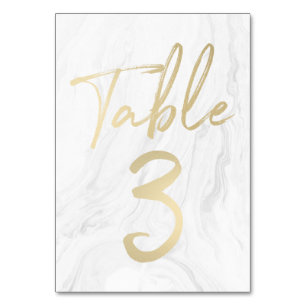 Marmor und Gold-Script TISCHNUMMER 3