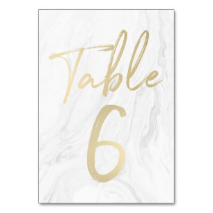 Marmor und Gold-Script TISCHNUMMER 6