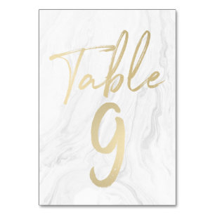 Marmor und Gold-Script TISCHNUMMER 9