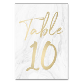 Marmor und Gold-Script | Tischnummer Card 10