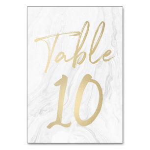 Marmor und Gold-Script   Tischnummer Card 10