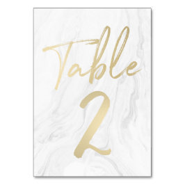 Marmor und Gold-Script | Tischnummer Card 2
