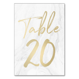 Marmor und Gold-Script | Tischnummer Card 20