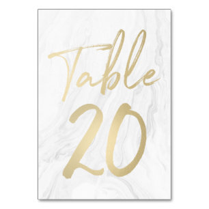 Marmor und Gold-Script   Tischnummer Card 20