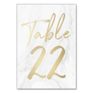 Marmor und Gold-Script   Tischnummer Card 22