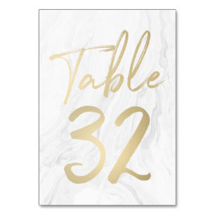 Marmor und Gold-Script   Tischnummer Card 32