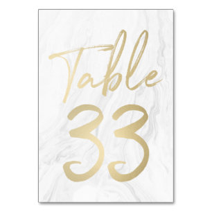 Marmor und Gold-Script   Tischnummer Card 33