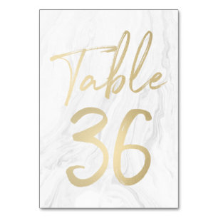 Marmor und Gold-Script   Tischnummer Card 36