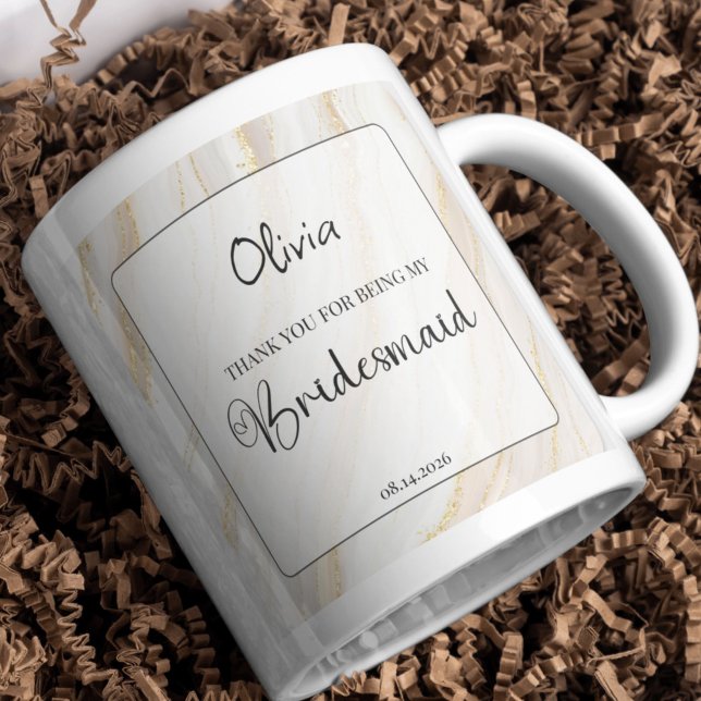 Marmor- und Goldbridmaid-Kerzenaufkleber Quadratischer Aufkleber (Von Creator hochgeladen)