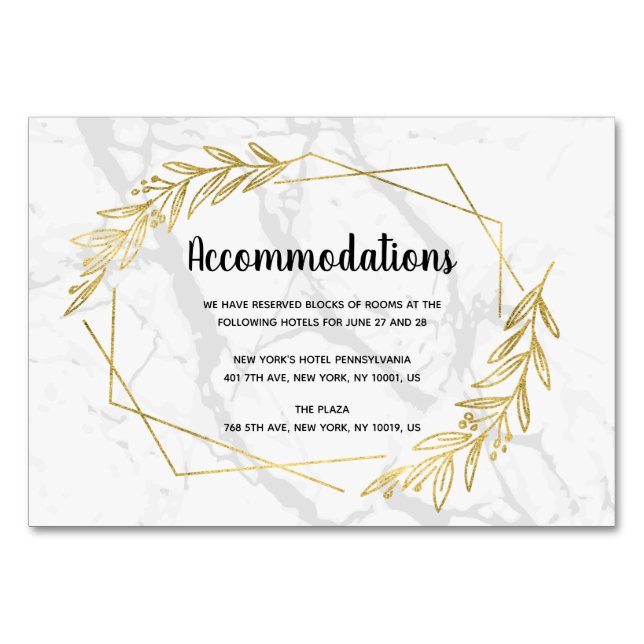 Marmor- und Goldeffekt Hochzeitskarten Tischnummer (Vorderseite)