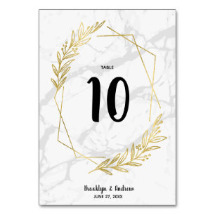 Marmor- und Goldeffekt Hochzeitsszenarien - Tischn Tischnummer