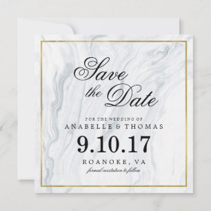 Marmor und Goldhochzeit speichern das Datum Save The Date
