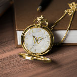 Marmor und Goldmonogramm Taschenuhr<br><div class="desc">Das Schwarz-Marmor und die Gold Monogram-Konstruktion sind perfekt als Hochzeitsgeschenk oder Jubiläumsgeschenk,  als Abschlüsse,  Vatertag,  Weihnachten usw.</div>