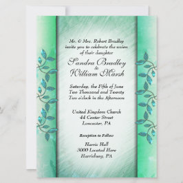 Marmor und grüne Hochzeitsfeier Einladung