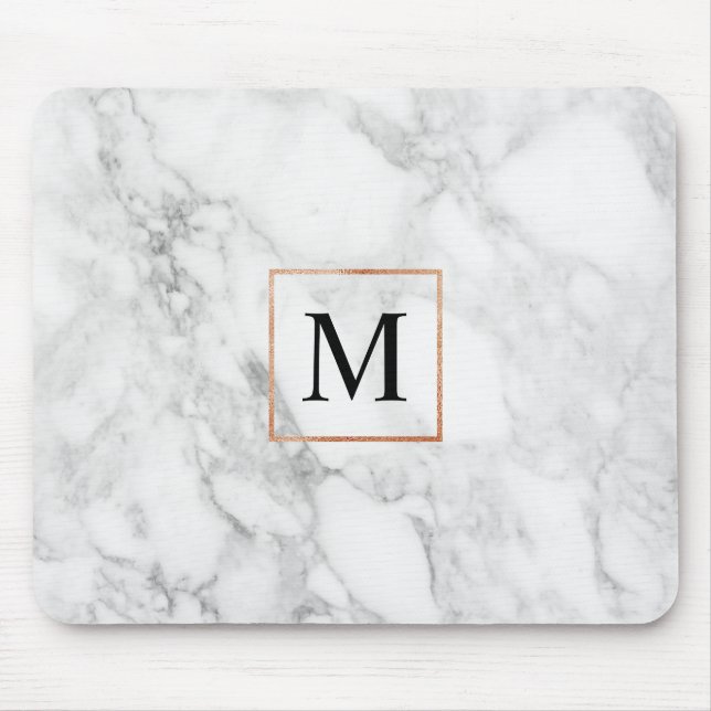 Marmor- und Imitat-Foil-Border-Monogram-Maus-Pad Mousepad (Vorne)