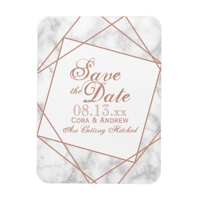 Marmor und Imitat Rose Gold Magnet (Vertikal)