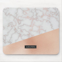 Marmor-und Imitat-Rosen-GoldName-Mausunterlage